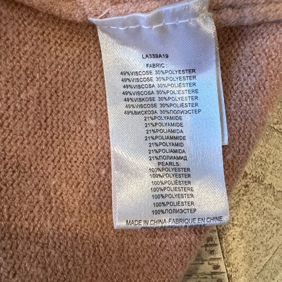 Molly Bracken Medium/Large Sweater Poncho with Pearl Beads - Picture 4 of 5